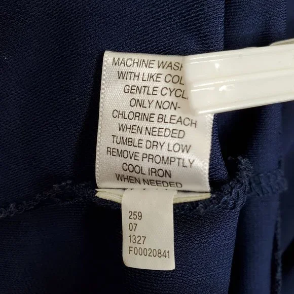 Isaac Mizrahi Target Sz M Dress Wrap Midi Flowy Knit Ribbon Tie Long Sleeve Blue - Picture 9 of 12